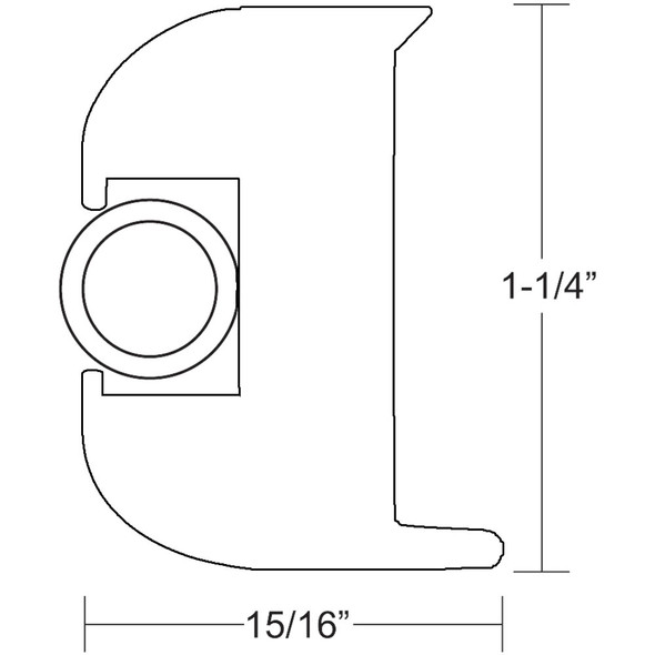 TACO Flex Vinyl Rub Rail Kit - White w/White Insert - 50' V11-3447WWK50-2