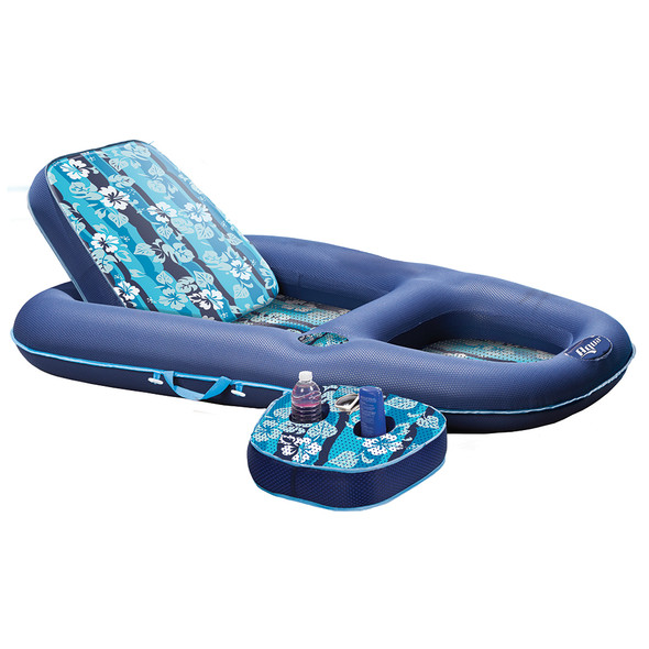 Aqua Leisure Ultimate 2-in-1 Lounge & Caddy - Hibiscus Flip AQL4046HB2B