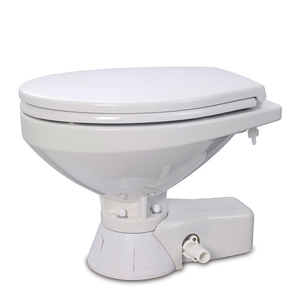 Jabsco Quiet Flush Freshwater Toilet - Regular Bowl w/Soft Close Lid -  37045-4192