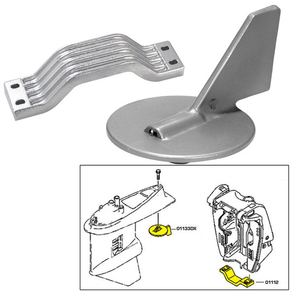 Tecnoseal Anode Kit w/Hardware - Yamaha 150-200HP - Zinc 21101