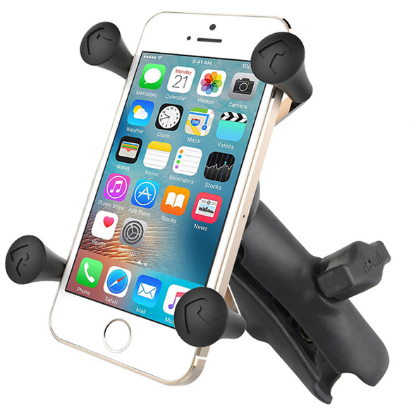 RAM Mount Universal X-Grip Cell Phone Cradle w/Double Socket Arm RAP-HOL-UN7B-201U