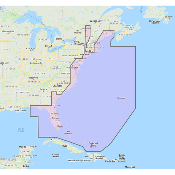 Furuno U.S. East Coast, Bahamas & Bermuda - Vector Charts & Standard Re MM3-VNA-022