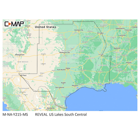 C-map Reveal Inland Us Lakes South Central M-NA-Y215-MS