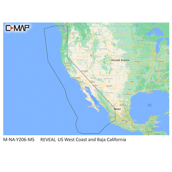 C-MAP M-NA-Y206-MS West Coast & Baja California REVEAL Coastal Chart - M-NA-Y206-MS