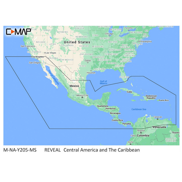 C-MAP M-NA-Y205-MS Central America & Caribbean REVEAL Coastal Chart M-NA-Y205-MS