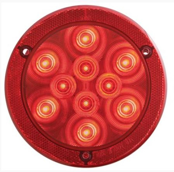 10 LED S/T/T 4IN;REFLEX;FLANGE;RED;