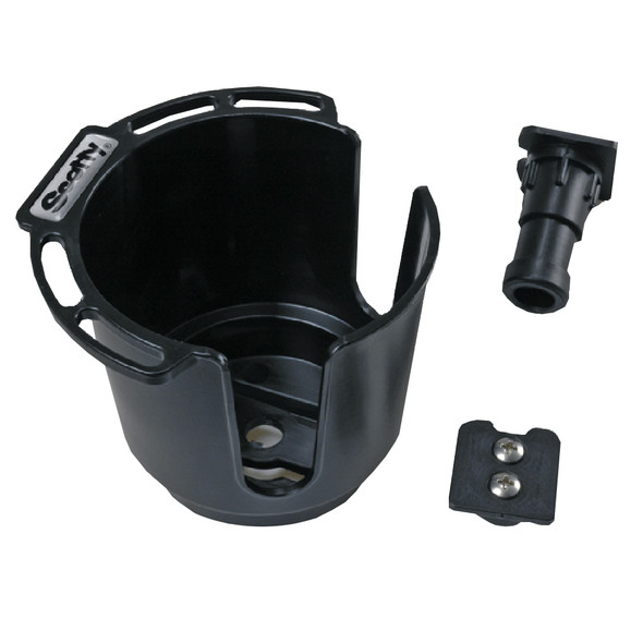 Scotty 311 Drink Holder w/Bulkhead/Gunnel Mount & Rod Holder Post Mount 311-BK