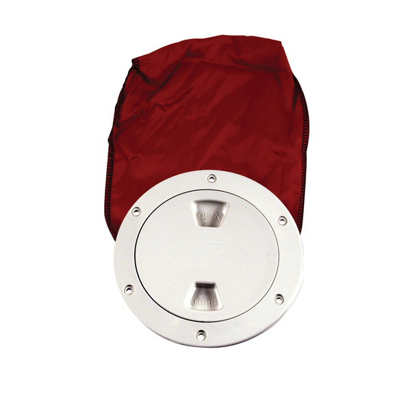 Beckson 4" Stow-Away Deck Plate - White w/12" Bag DP40BW
