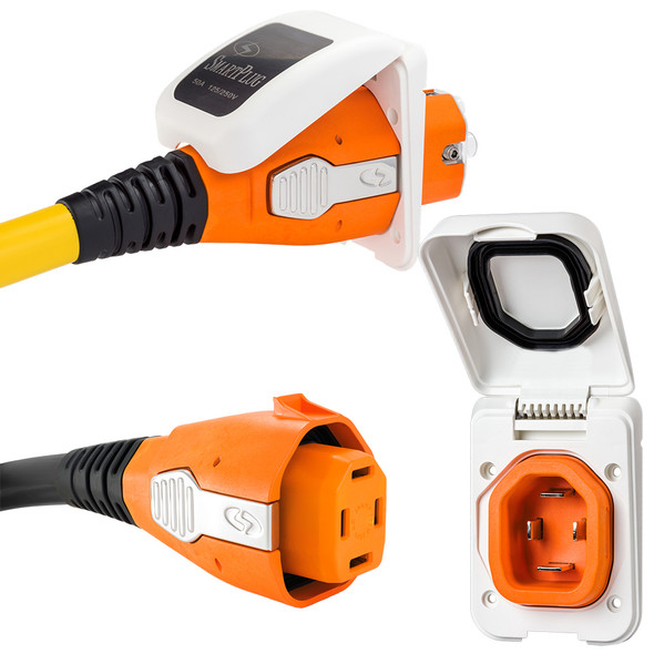 SmartPlug 50 Amp Non Metallic White Inlet & Plug Combo - Boat & RV B50ASSYPW