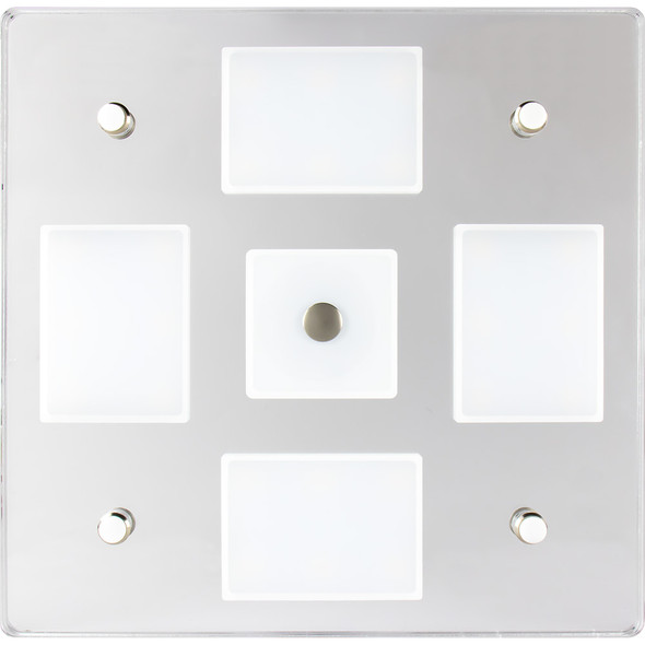 Sea-Dog Square LED Mirror Light w/On/Off Dimmer - White &amp; Blue 401840-3