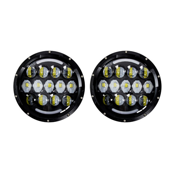 HEISE 7" LED Light w/Black Face &amp; Partial Halo - 21 LED JP-704B