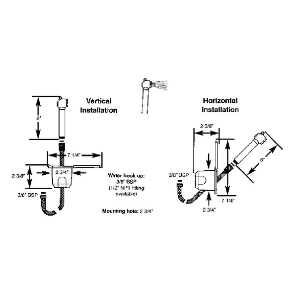 Scandvik Recessed Shower w/6&#39; White Hose - Push-Button 12106P