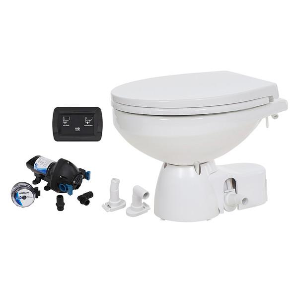 Jabsco Quiet Flush E2 Raw Water Toilet Regular Bowl - 12V &ndash;  38245-4192RSP