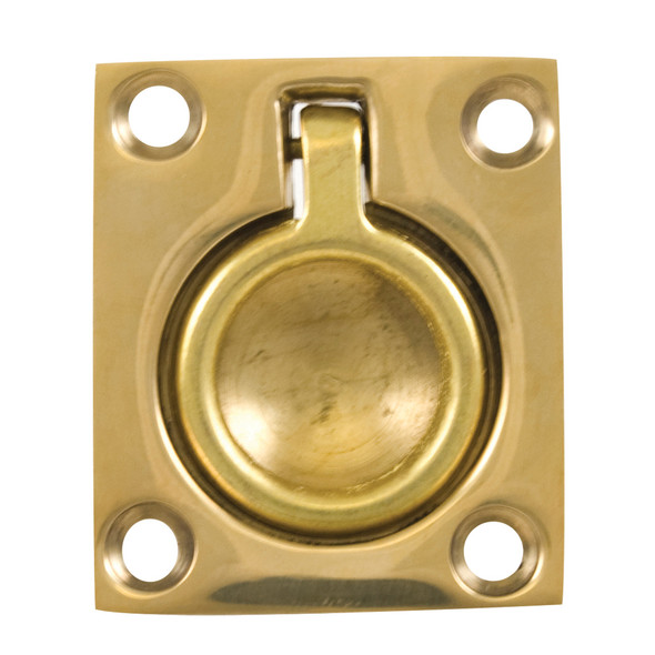 Whitecap Flush Pull Ring - Polished Brass - 1-1/2" x 1-3/4" S-3360BC