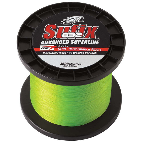 Sufix 832 Advanced Superline Braid - 6lb - Neon Lime - 3500 yds 660-406L
