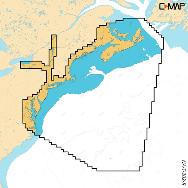 C-map Reveal X Coastal Nova Scotia To Chesapeake Bay Microsd M-NA-T-202-R-MS