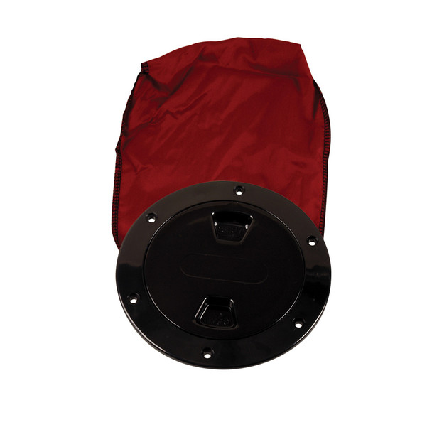 Beckson 4" Stow-Away Deck Plate - Black w/12" Bag DP40BB