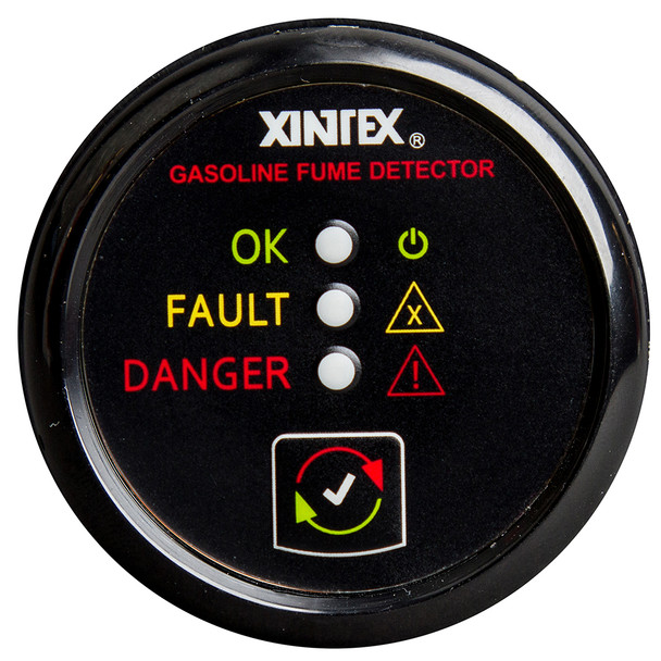 Xintex Gasoline Fume Detector & Alarm w/Plastic Sensor - Black Bezel Di G-1B-R