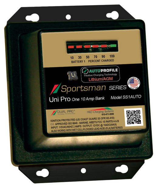 Dual Pro Ss1auto Battery Charger, Auto Profile 1 Bank 10 Amps SS1AUTO