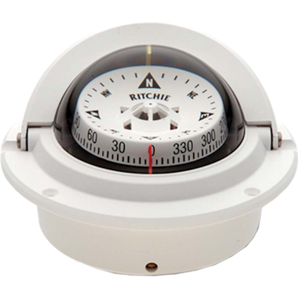 Ritchie F-83W Voyager Compass - Flush Mount - White F-83W