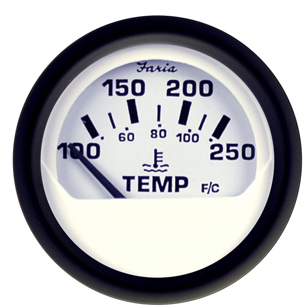 Faria Euro White 2" Water Temperature Gauge (100-250°F) 12904