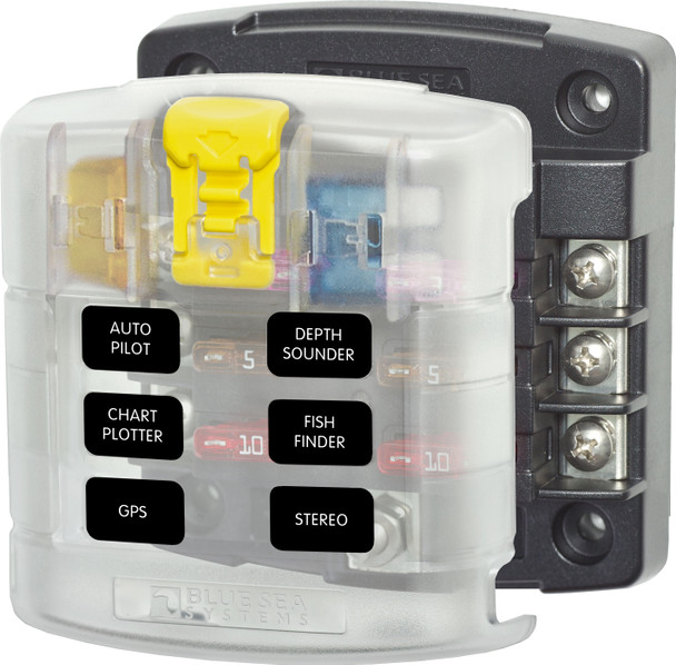 Blue Sea 5028 ST Blade Fuse Block w/ Cover - 6 Circuit without Negative 5028