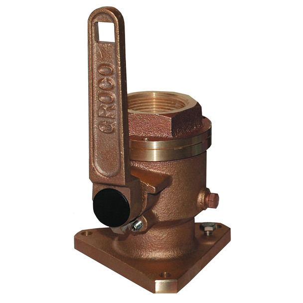 GROCO 1" Bronze Flanged Full Flow Seacock BV-1000