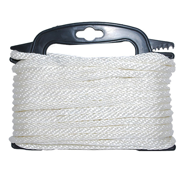 Attwood Braided Nylon Rope - 3/16" x 100' - White 117553-7