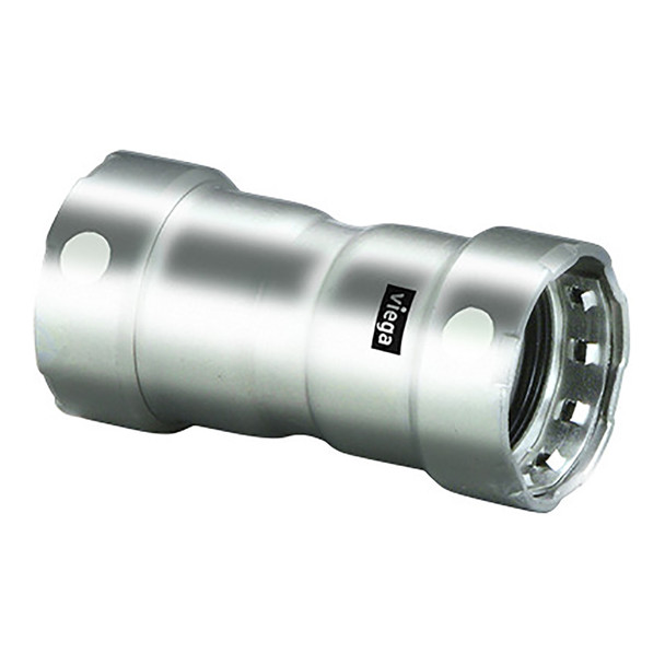 Viega MegaPress 1" Stainless Steel 304 Coupling w/Stop - Double Press C 95295