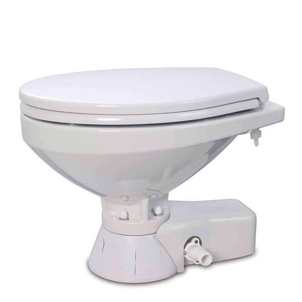 Jabsco Quiet Flush Raw Water Toilet - Regular Bowl w/Soft Close Lid - 1 37245-4192