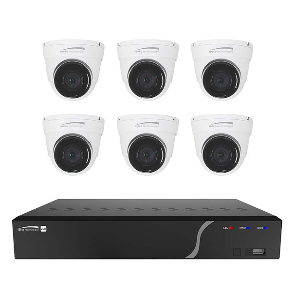 Speco 8 Channel NVR Kit w/6 Outdoor IR 5MP IP Cameras 2.8mm Fixed Lens  ZIPK8N2