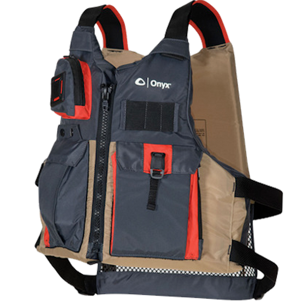 Onyx Kayak Fishing Vest - Adult Oversized - Tan/Grey 121700-706-005-17