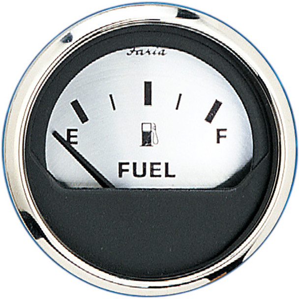 Faria Spun Silver 2" Fuel Level Gauge (E-1/2-F) 16001