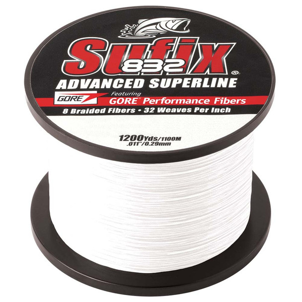 Sufix 832 Advanced Superline Braid - 30lb - Ghost - 1200 yds 660-330GH