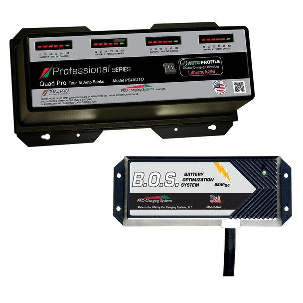 Dual Pro PS4 Auto 4 Bank Battery Charger w/2 Bank B.O.S. PS4AUTO/BOS12V2