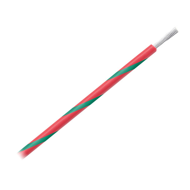 Pacer 14 AWG Gauge Striped Marine Wire 500' Spool - Red w/Green St WUL14RD-5-500