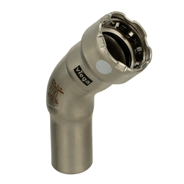 Viega MegaPress 316 FKM 1-1/2" 45 Degree Street Elbow 91805