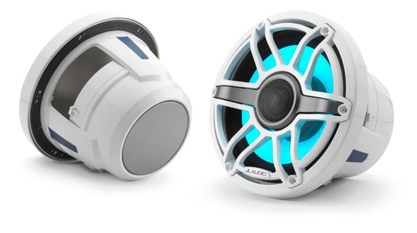 Jl Audio M6 8.8in Coaxial Speakers White Sport Grille With Rgb Led 010-03095-00