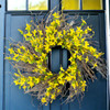 24"Mixed Artificial Forsythia Flower Wreath for Front Door