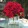 Large Artificial Hydrangea Flowers Arrangement in Clear Glass Vase( Red)