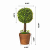 12 inch Artificial Boxwood Single Ball Round Topiary in Pot