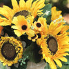 Mixed Artificial Sunflower Arrangement in Pot