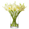 20 Pieces Artificial Real Touch Lilies Flower Arrangement in Glass Vase With Faux Water(Ivory)