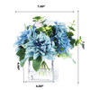 Mixed Artificial Dahlia Flower Arrangement in Cube Glass Vase With Faux Water(Blue)