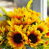 Artificial Sunflowers Arrangement in Clear Glass Vase