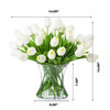 Large  Artificial Real Touch Tulip Arrangement in Clear Glass Vase