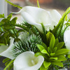 Mixed Artificial Real Touch Lily  in Clear Glass Vase