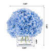 Silk Hydrangea Flower Arrangement in Cube Glass Vase With Faux Water(Blue)