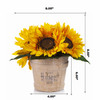 7 Heads Artificial Sunflower Arrangement in Pot