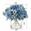 Mixed Artificial Dahlia Flower Arrangement in Clear Glass Vase With Faux Water(Blue)